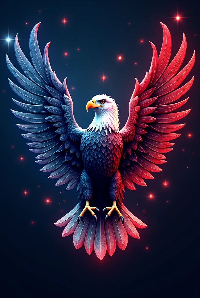 I want to create a logo with an eagle and the US flag with LED colors
