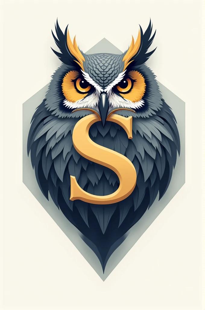 Create an owl-shaped S logo