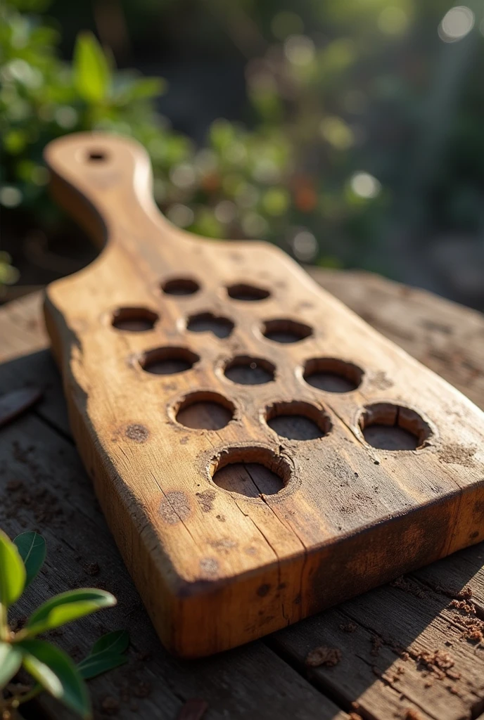 Grill board with holes covered with clay