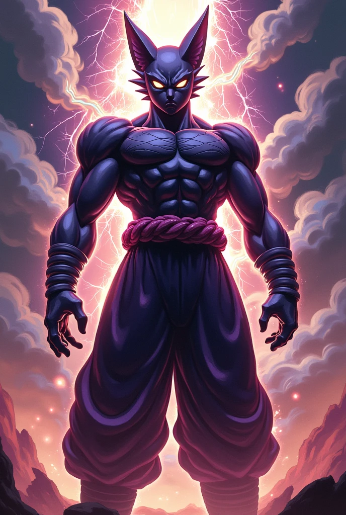 a fusion of the God of Destruction from Dragon Ball Super Bills + Goku Black