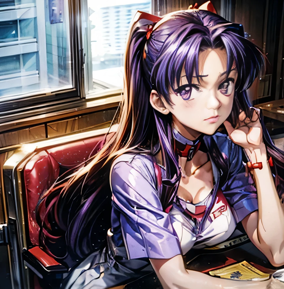 Eva Katsuragi Misato Purple long hair Whole person Inside NERV Headquarters
