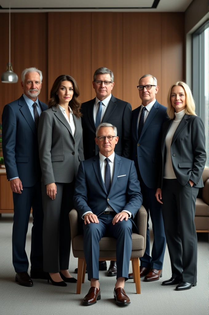 Group of 7 people wearing suits