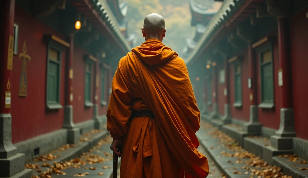 Ultra HD 4K (((("Masterpiece")))), [Create a new "star" movie scene] "very detailed" Monk standing and MEDITATING