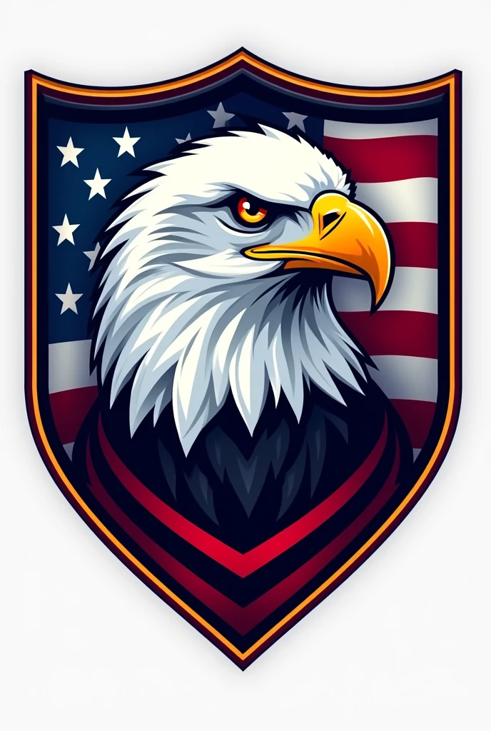 I want to create a logo with an eagle's head and the US flag, just border it with royalty-free LED colors.