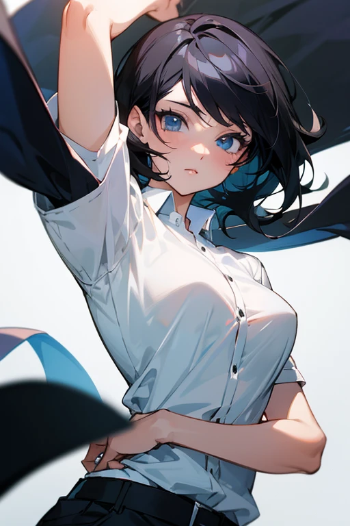 middle School girls、Big Tits、Childish、Black Hair、Droopy eyes、、Frightened expression
