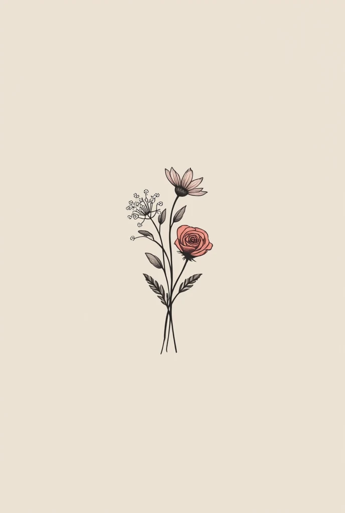Minimalist flower bouquet tattoo design 


