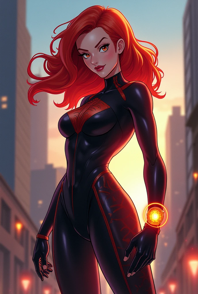 Gwen Tennyson in latex suit