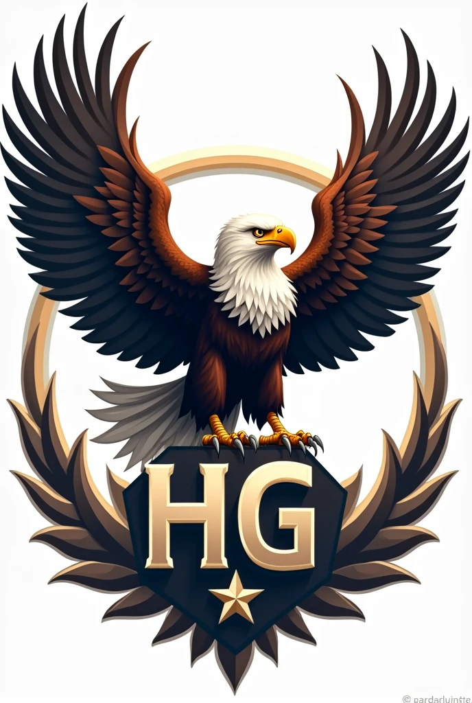 Logo of an eagle with the letters HG