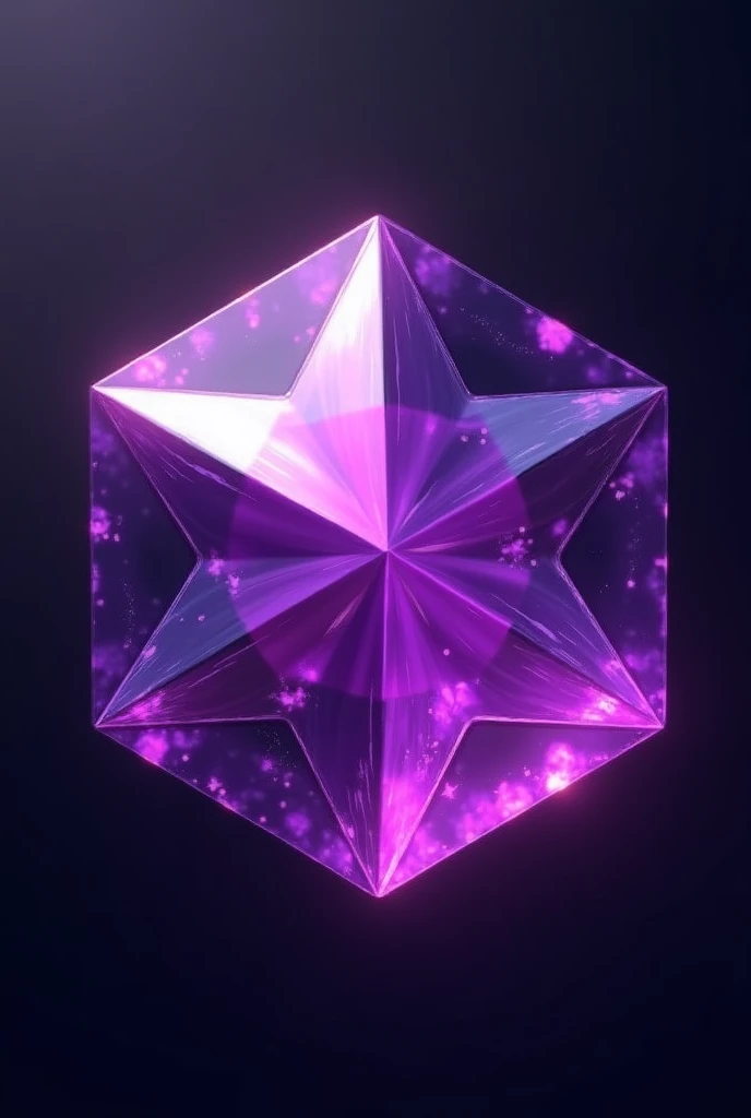 Draw a purple 6-pointed star-shaped gem with no background