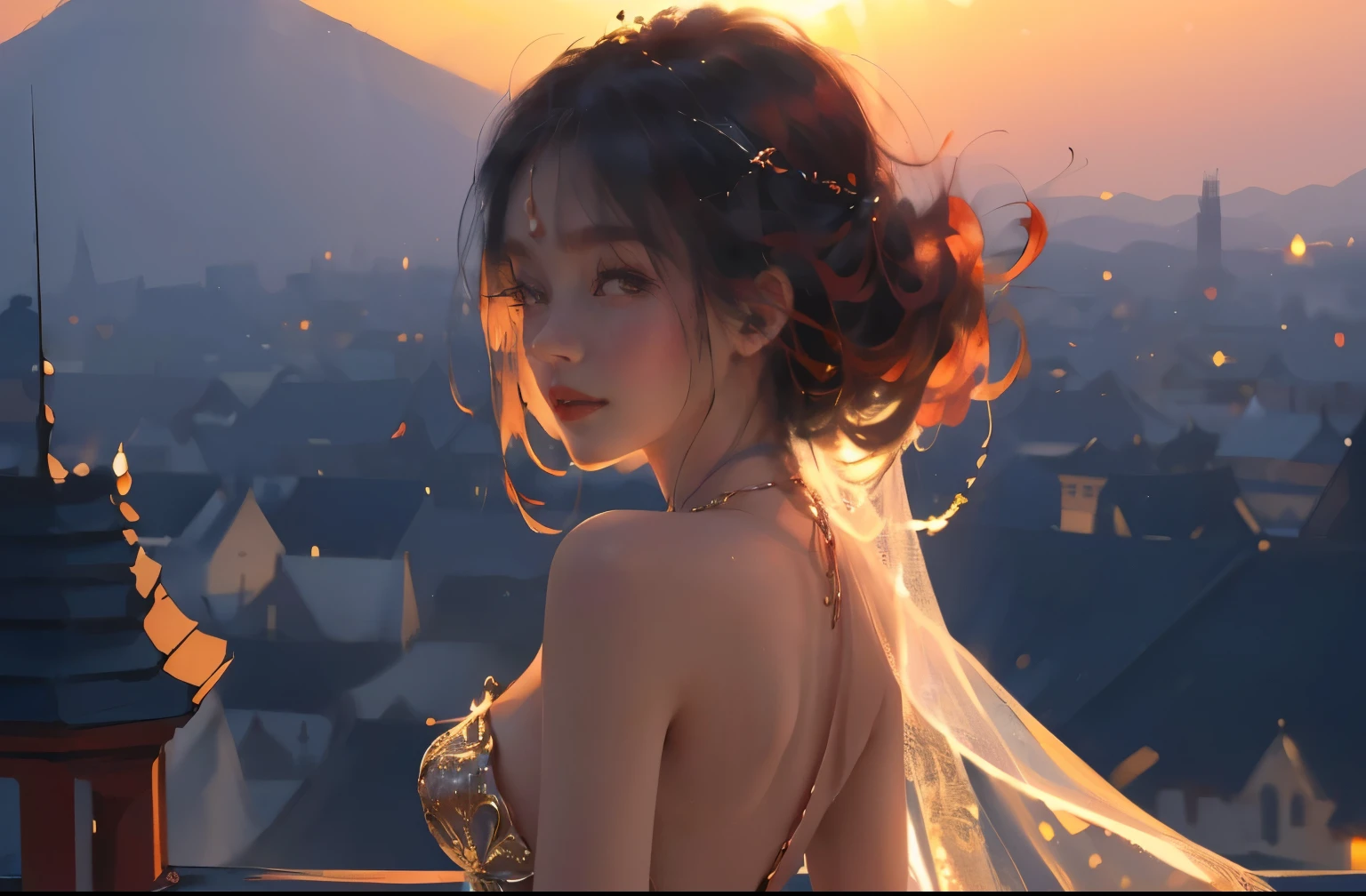 (practical, Photorealistic:1.37), (masterpiece, Highest quality:1.2), (Ultra-high resolution:1.2), (Original photo:1.2), (Clear focus:1.3), (Face Focus:1.2), (Very detailed CG ユニティ 8k 壁紙:1.2), (Beautiful Skin: 1.2), (Pale skin:1.3), (Super sharp focus: 1.5), (Super sharp focus:1.5), (Beautiful and clean face:1.3), (非常にDetailed Background, Detailed Background:1.3), Bokeh, Depth of written boundary, rest, Image of a Very Cute and Beautiful Japanese Woman, , business suit, (2:1.1), smileの少女の肖像画, Full body image, from the front, Symmetrical Configuration, (Studio Lighting:1.3), (Cinema Lighting:1.3), (Rear window lighting is backlit:1.3), (surface light:1.3), Light Enveloping Her Entire Body, Looking straight at you, Persistence, Sexy model posing, rest, (Chestnut Half-Hair:1.2), Light green eyes, Beautiful Eyes, Princess Eyes, Mahogany Hair, A single hair, bangs, slim, Abdominal muscles, (Huge breasts;1.35), (Willow West:1.15), (Details of a beautiful girl:1.4), (Elegant and gorgeous deep red lace silk red wedding dress:1.3), (BaliOcean view背景:1.2), (smile, happiness:1.3), ((Perfect female body)), (Upper body image:1.3), Encircling the head, Perfect Dramatic, Volumetric lighting, Professional majestic oil painting, Glowing Skin, CT Anatomy, Perfect Proportions, 8.Five Really Small, Face Focus, Ultra practical Photo, Extremely clear images, Ultra-high definition images, Bali, Ocean view, nature, External, ((walking beach:1.2,Midnight,moonlight,夜空にたくさんのstarが美しく輝いている, 長時間露光されたstar空に、Many circular orbits are visible in the image.,無数のstarが輝き、Shining with a fantastic light. star々is bright and vivid)),Vast landscape photography、The place is the sea、The season is winter、真Midnightです、（View from below with views of the sky and below）、There is a woman in a kimono。、Silhouette of a woman standing on the beach and looking up、（full moon：1.2）、（流れstar：0.9）、（star雲：1.3）、遠くのstar、The moon is reflected in the sea in the background like a mirror、Far Lighting Break Production Art、(Warm color Light Source:1.2)、(Firefly:1.2)、lamp shade、Blue and white、Intricate details、Volumetric lightingブレイク (masterpiece:1.2)、(Highest quality)、4K、Very detailed、（Practice Structure：1.4）、Extremely detailed and colorful（Rainbow colors：1.2）、（Shining Lights、Atmospheric lighting）、dream-like、magic、（alone：1.2）