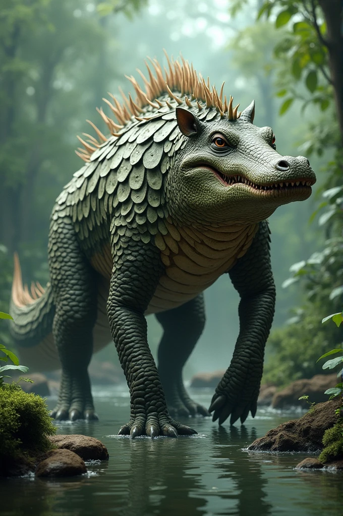 Crossing of a tapir with an alligator 