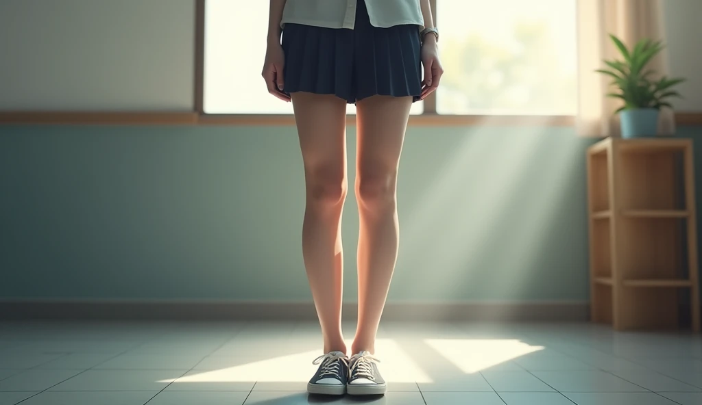 high school girl, Thighs, Each line,