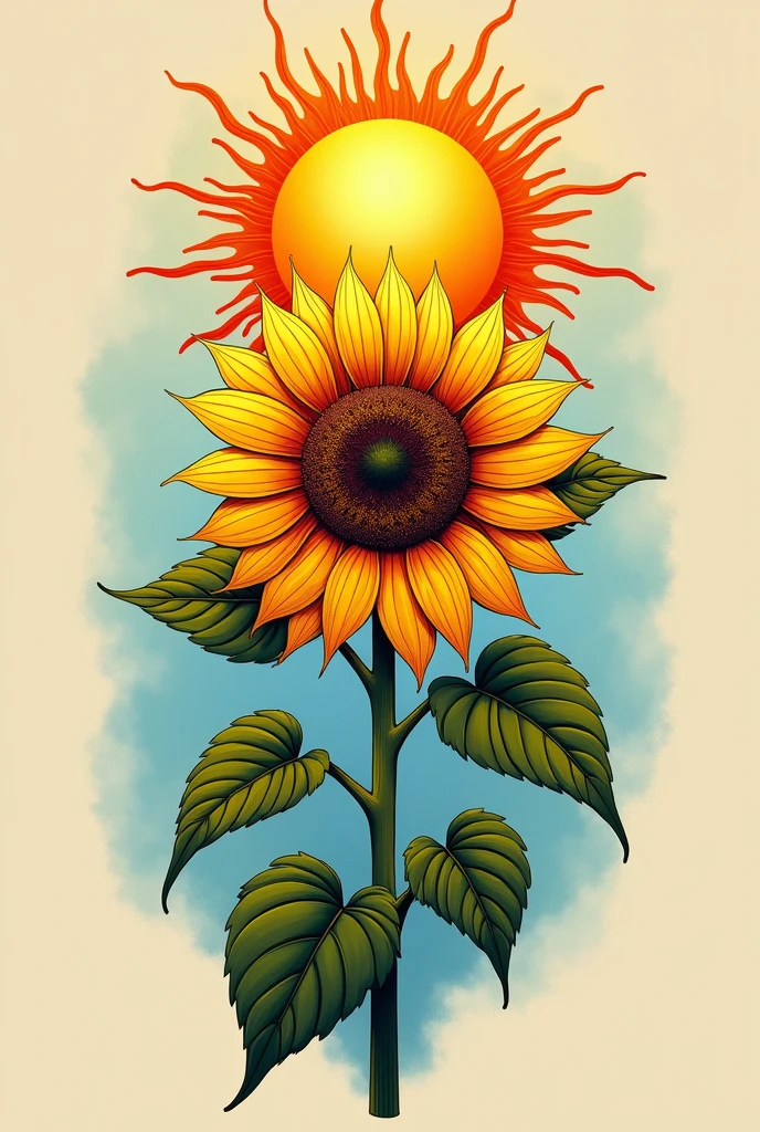 Sunflower Tattoo with Sun