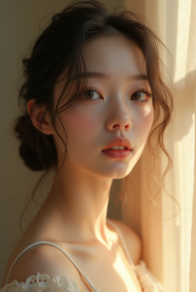 (best quality,4k,8k,highres,masterpiece:1.2),ultra-detailed,(realistic,photorealistic,photo-realistic:1.37),1girl,beautiful detailed eyes,beautiful detailed lips,extremely detailed eyes and face,longeyelashes,nude,female nude,elegant,graceful,soft skin,delicate features,serene expression,natural lighting,warm color palette,dreamlike atmosphere