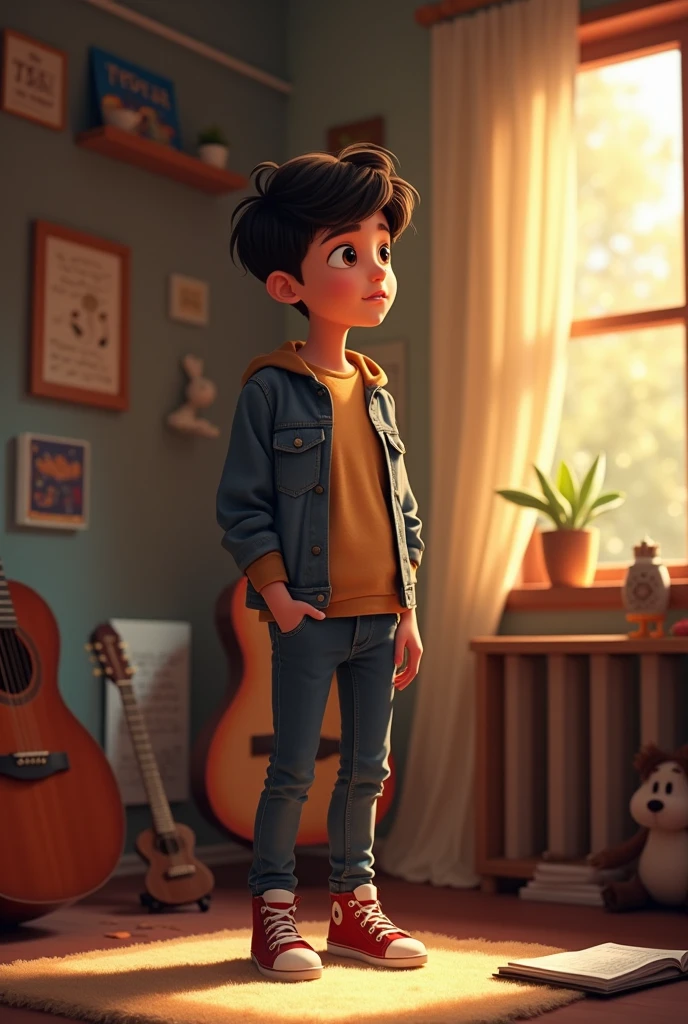 An 1 boy wants to be a singer