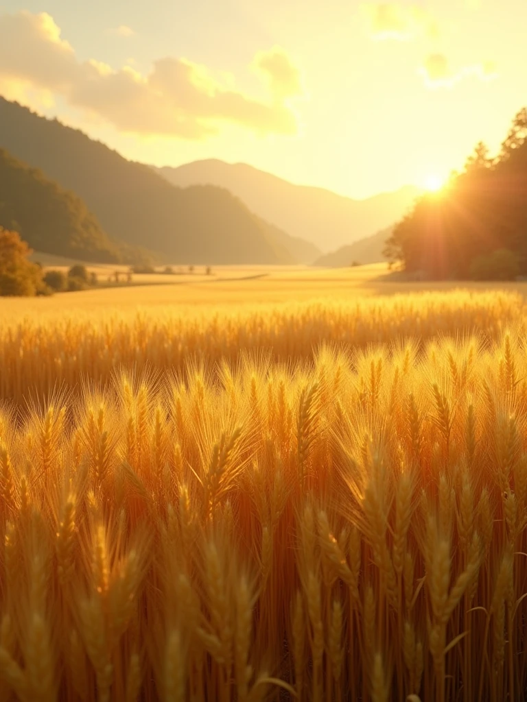 Inada, Swaying golden ears of rice,autumn&#39;s,Wind,masterpiece,evening