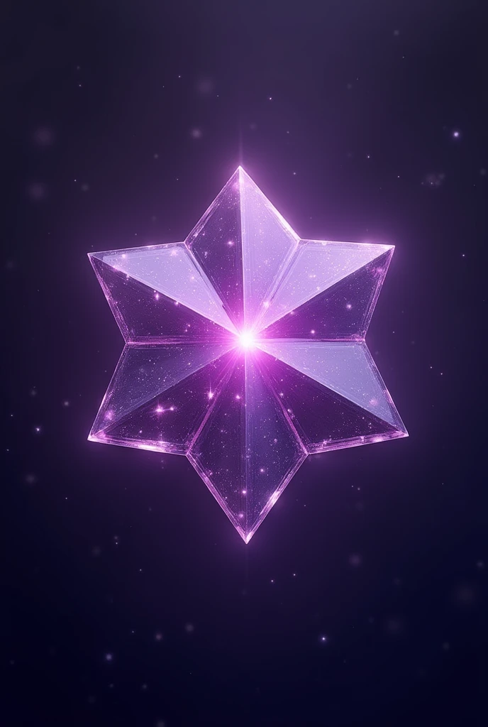 Draw a 6-pointed star-shaped gem with no background with a slightly purple universe-themed tone