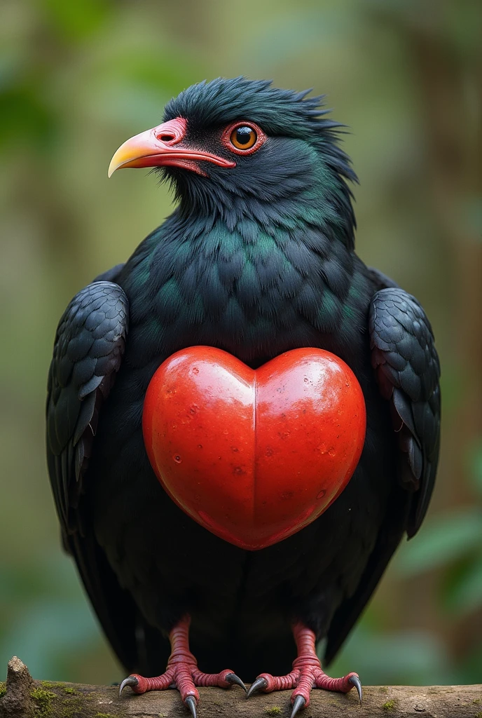 A bird with a huge sexual organ (his balls)