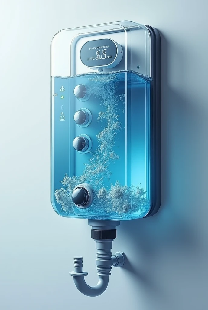 Make the inner part of this device in the form of water, Inside it has a PH sensor, a chlorine sensor, a water turbidity sensor, arduino electron sensor, pressure and temperature sensor , In addition to these, it includes a plastic container for taking water samples., plate to hang the device and the bluetooth connection