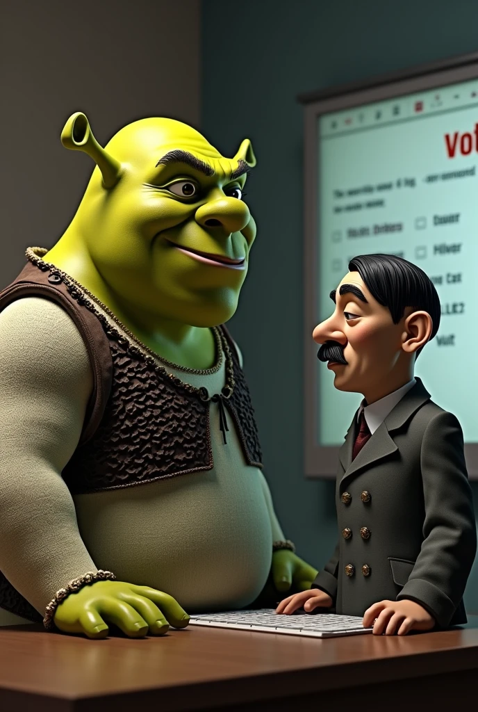 Shrek and Hitler on a voting website 