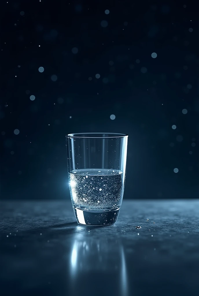 a glass of water flying in the starry night sky