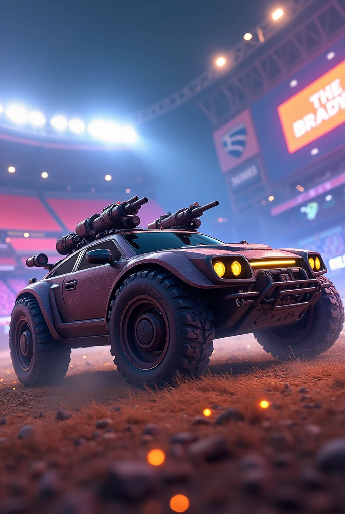 Generate a gaming picture about Call of Duty and Rocket League combined in the stadium Fennec instead of tank keep this picture and lettering with gaming small but readable in a good color as profile picture