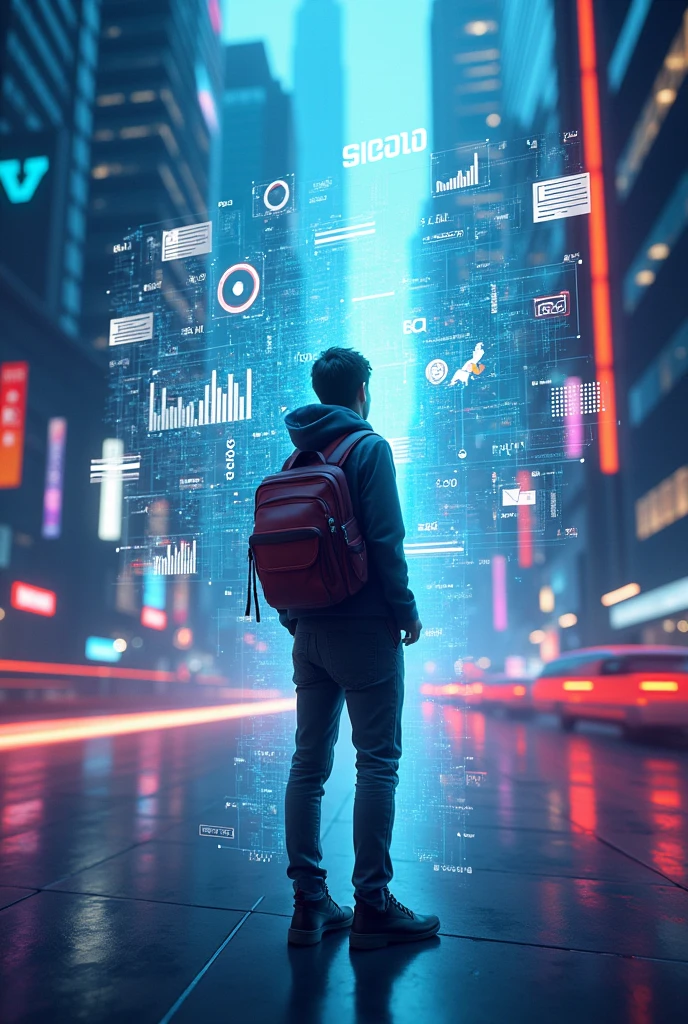 Create a theme-related image "digital marketing and entrepreneurship"