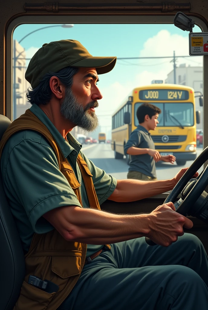 Bus driver and private company working BOY 
