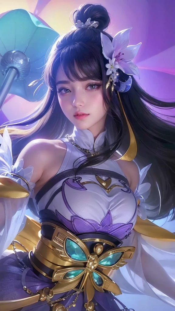 (8k, RAW photo, photorealistic:1.25) ,( lipgloss, eyelashes, gloss-face, glossy skin, best quality, ultra highres, depth of field, chromatic aberration, caustics, Broad lighting, natural shading,Kpop idol) looking at viewer with a serene and goddess-like happiness,huge boobs