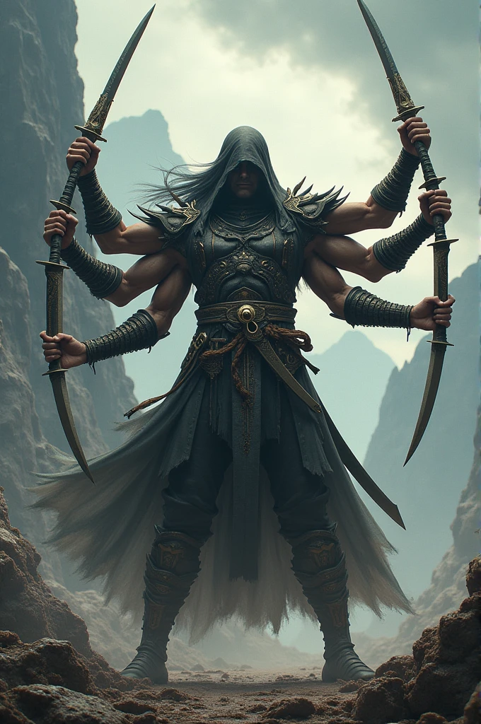 Six-armed swordsman