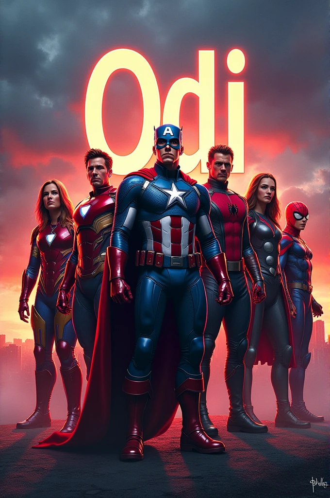 Marvel characters and in front of them the name ODI 
