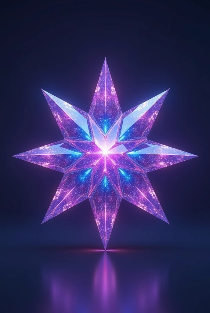 Draw a purple and blue star-shaped gem with no background 