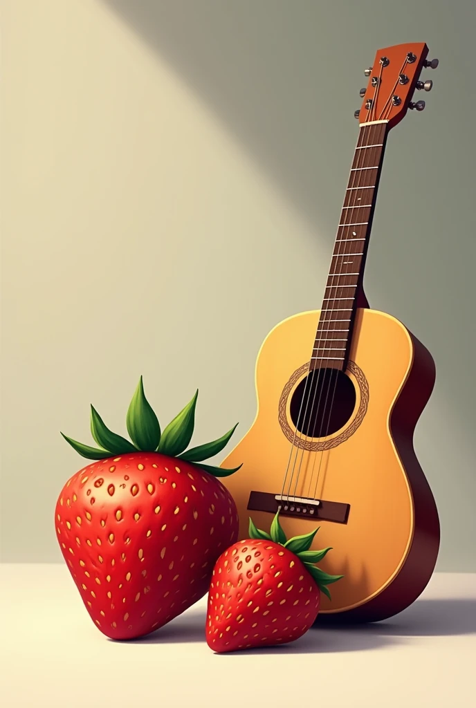A strawberry and a guitar