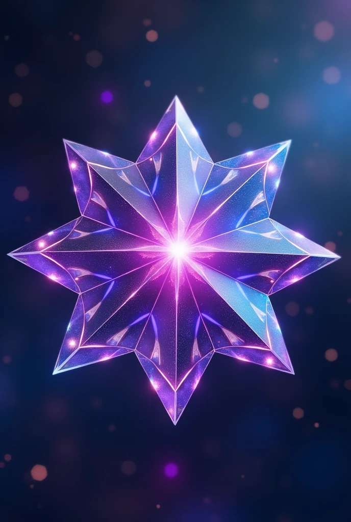 Draw a purple and blue star shaped gem without background full HD 