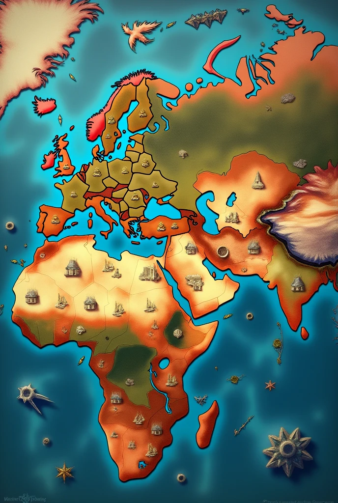 Make me a political world map of rpg countries
