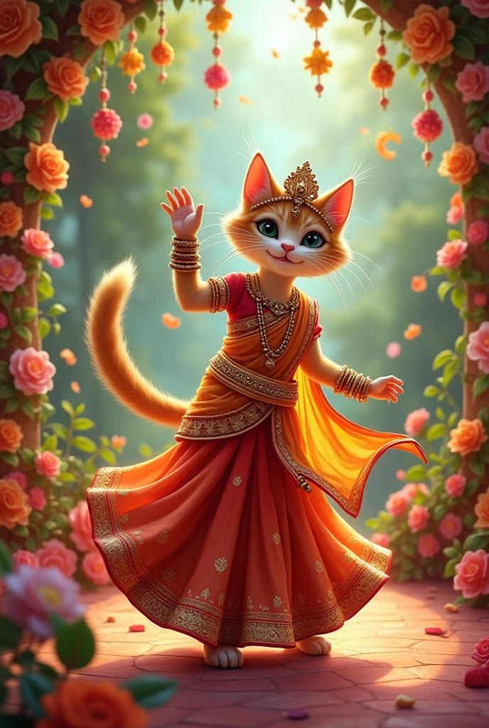 BEAUTIFULL cat marige in sari dancing