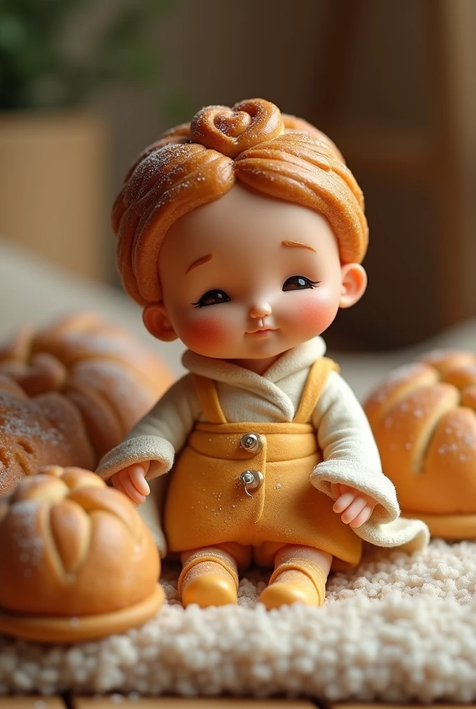 Brown skin pastry doll