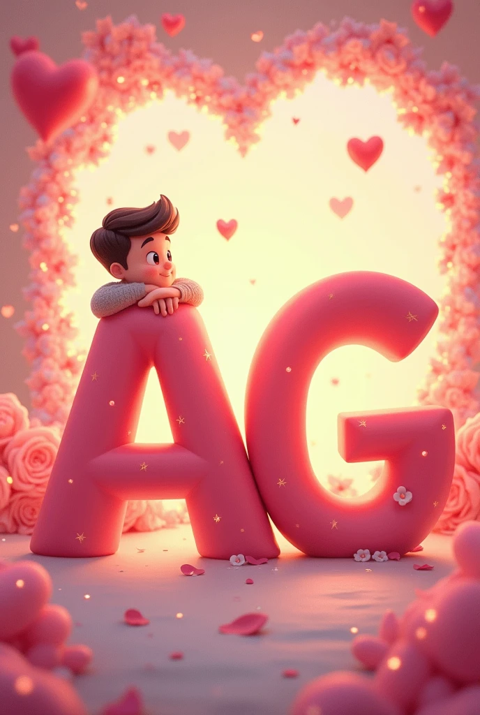 Romantic wallpaper that has the letters A and G for man, make it more cheesy