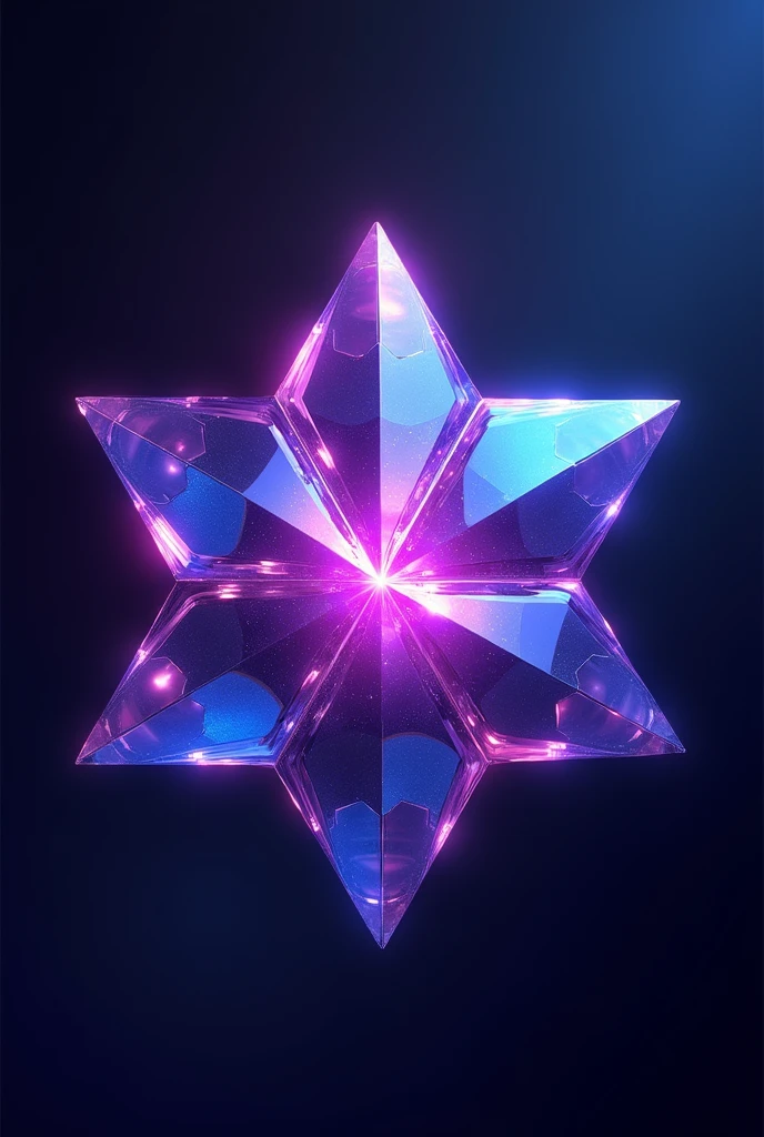 Draw a purple and blue star shaped gem without background full HD