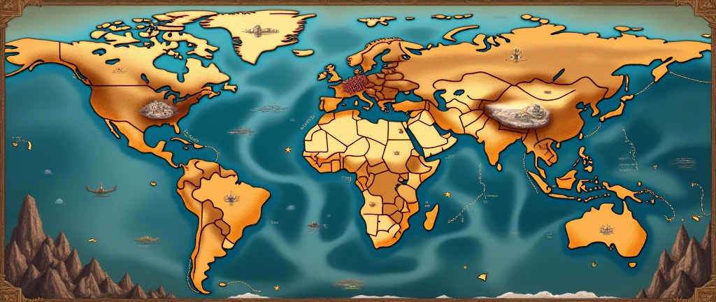 Make me a political world map of fantasy rpg countries