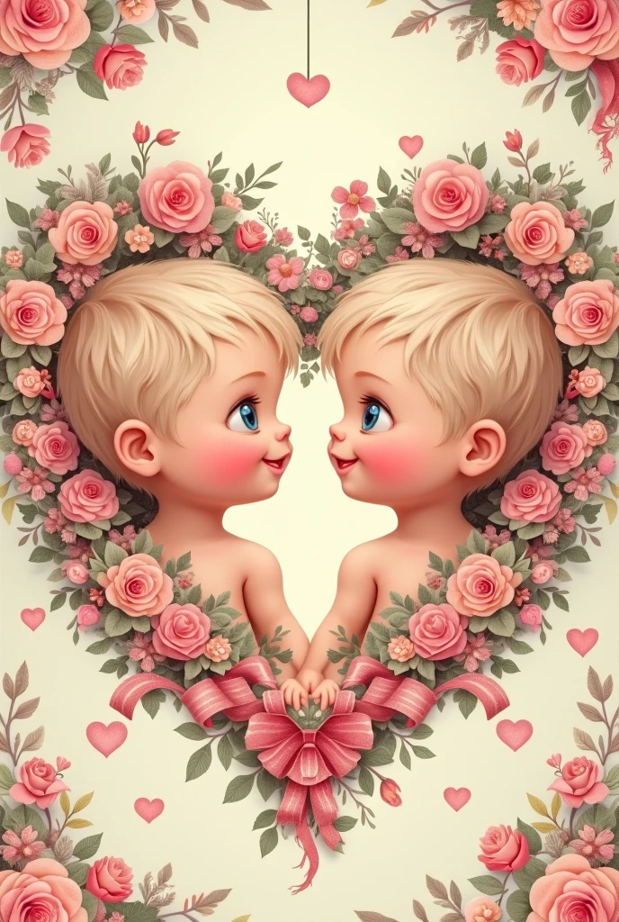 Romantic wallpaper that has the letters A and G for man, make it more cheesy, put two children looking at each other that are boys