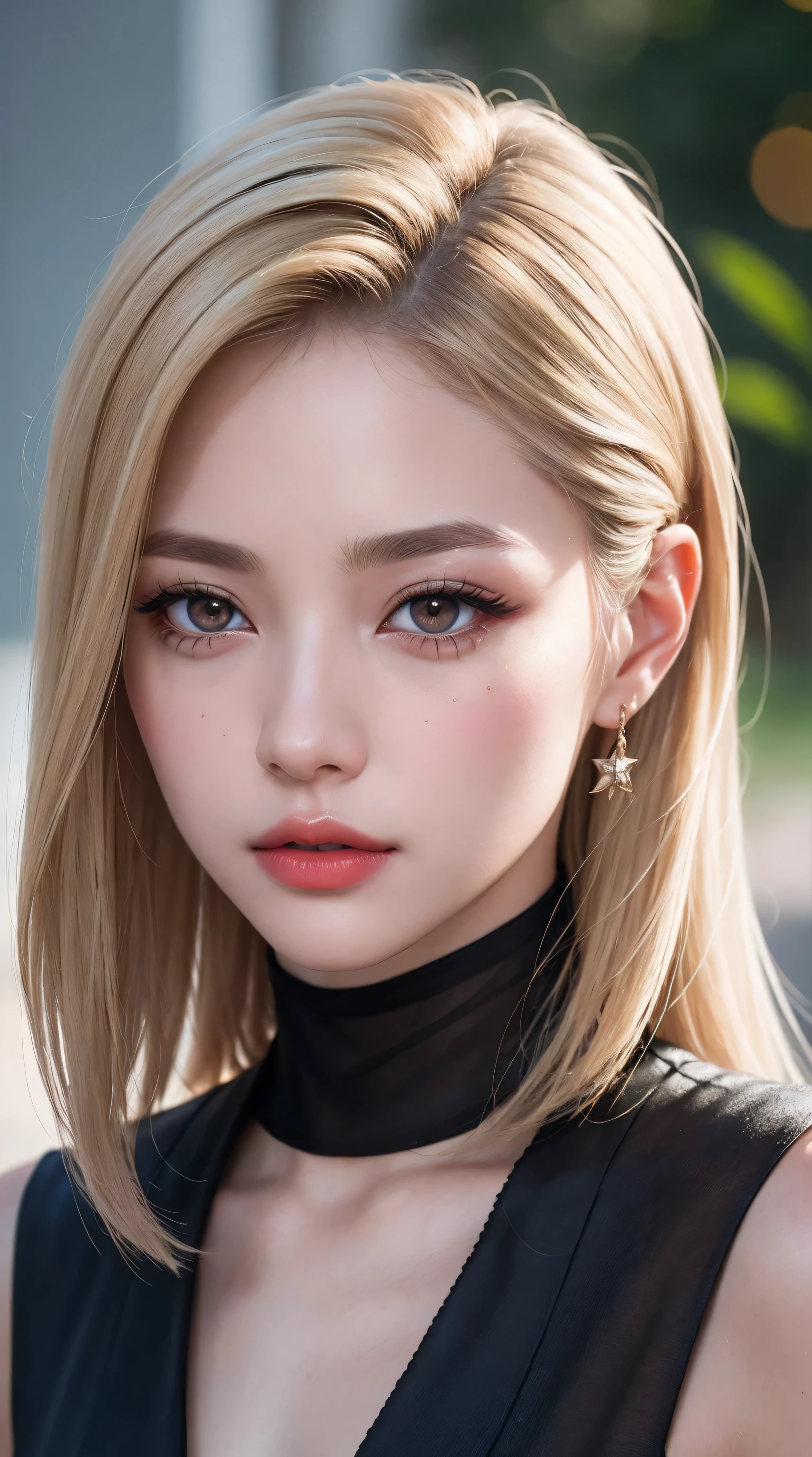 Realism, Realistic, ultra realistic details: velvety skin, blonde short slicked to the side hair, symmetrical lips, light glossy red_lipstick, long blue_eyelashes, pupils, BREAK, Caucasian model of, masterpiece, top quality, raw photo, photorealistic, incredibly ridiculous, beautiful girl, cute, depth of field, high resolution, ultra detail, fine detail, high detailed, sharp pupils, realistic pupils, sharp focus, cinematic lighting , cohesive hairstyle, Blonde, Clean clothing, Face closeup, (clear sharp focus, not blurry, Realistic brown_eyes:1.35), Masterpiece, Realistic skin texture, Ultra detailed, Lustrous hair and skin
