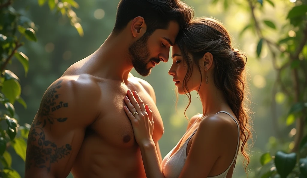 Beautiful woman、Body touching on the arm、muscle、Handsome Men and Beautiful Women、Natural atmosphere、Asian