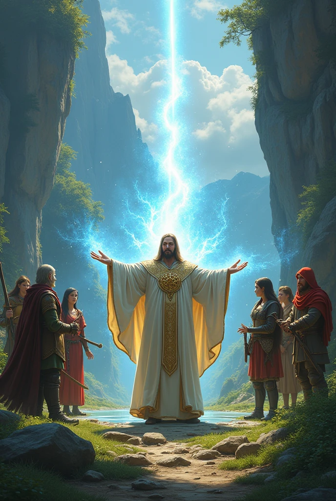 Fantasy Art, DND cover art, role playing art, dungeons and dragons Fantasy Art, cleric healing allies with magic