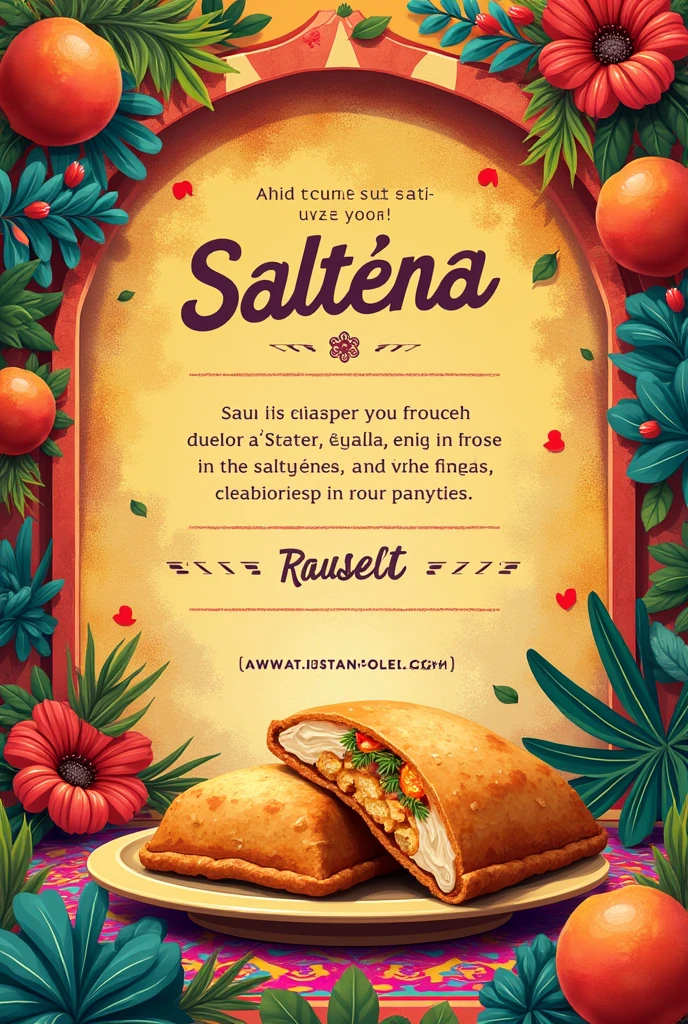 Create an invitation to go out to eat salteña