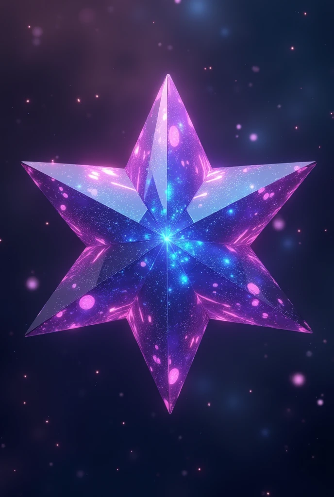 Draw a purple and blue star shaped gem without background full HD