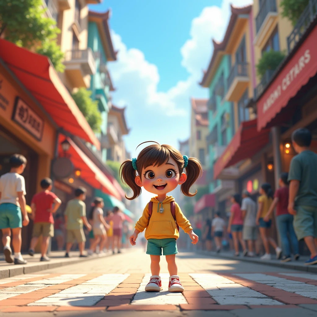  Girl and street scene