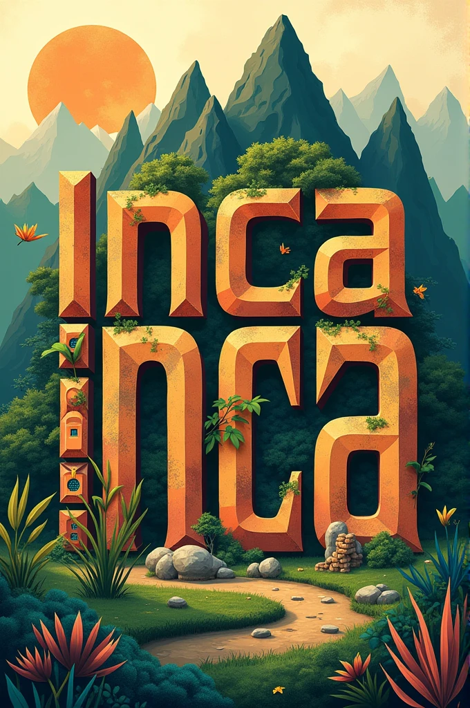 Eco-friendly typography that says Inca
