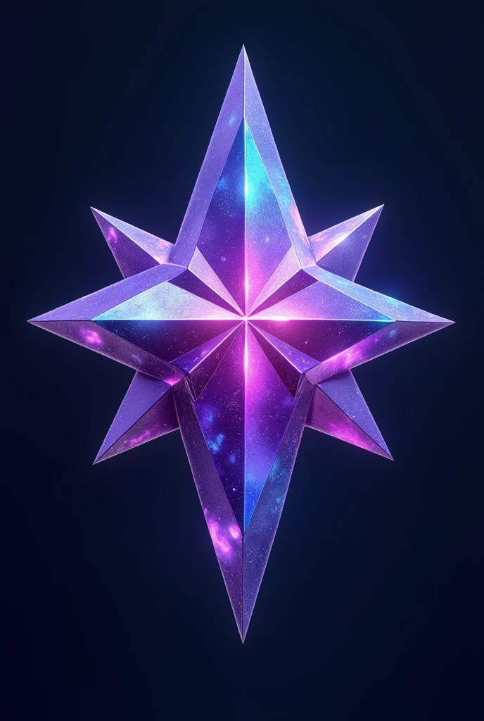 Draw a purple and blue star shaped gem without background full HD