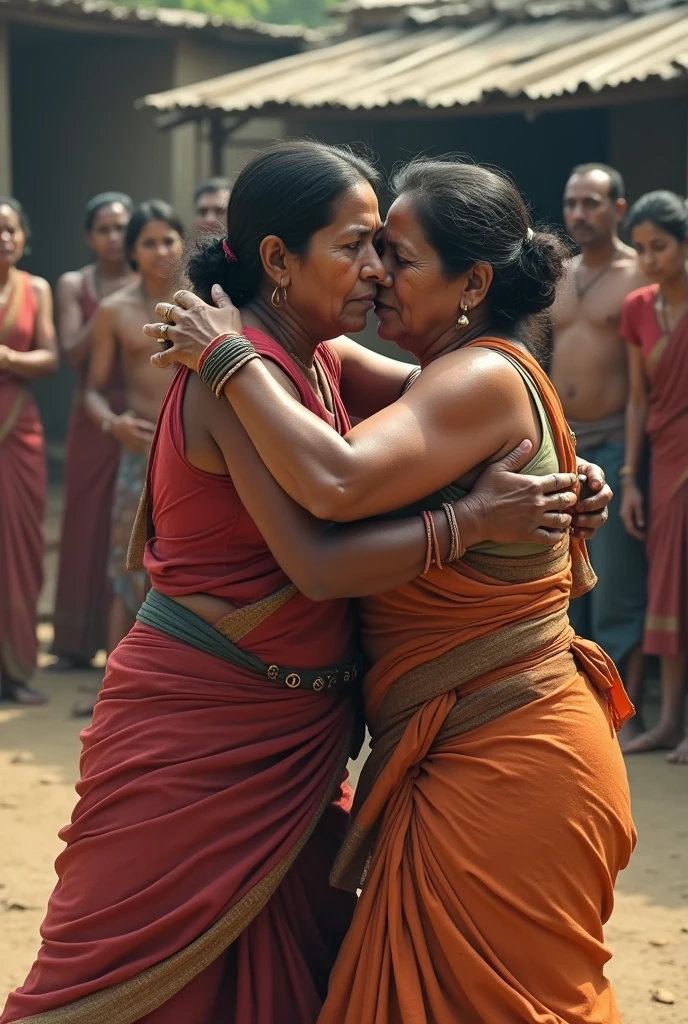 2 Bangladeshi 40 year old aunty wrestling. One is dominating 